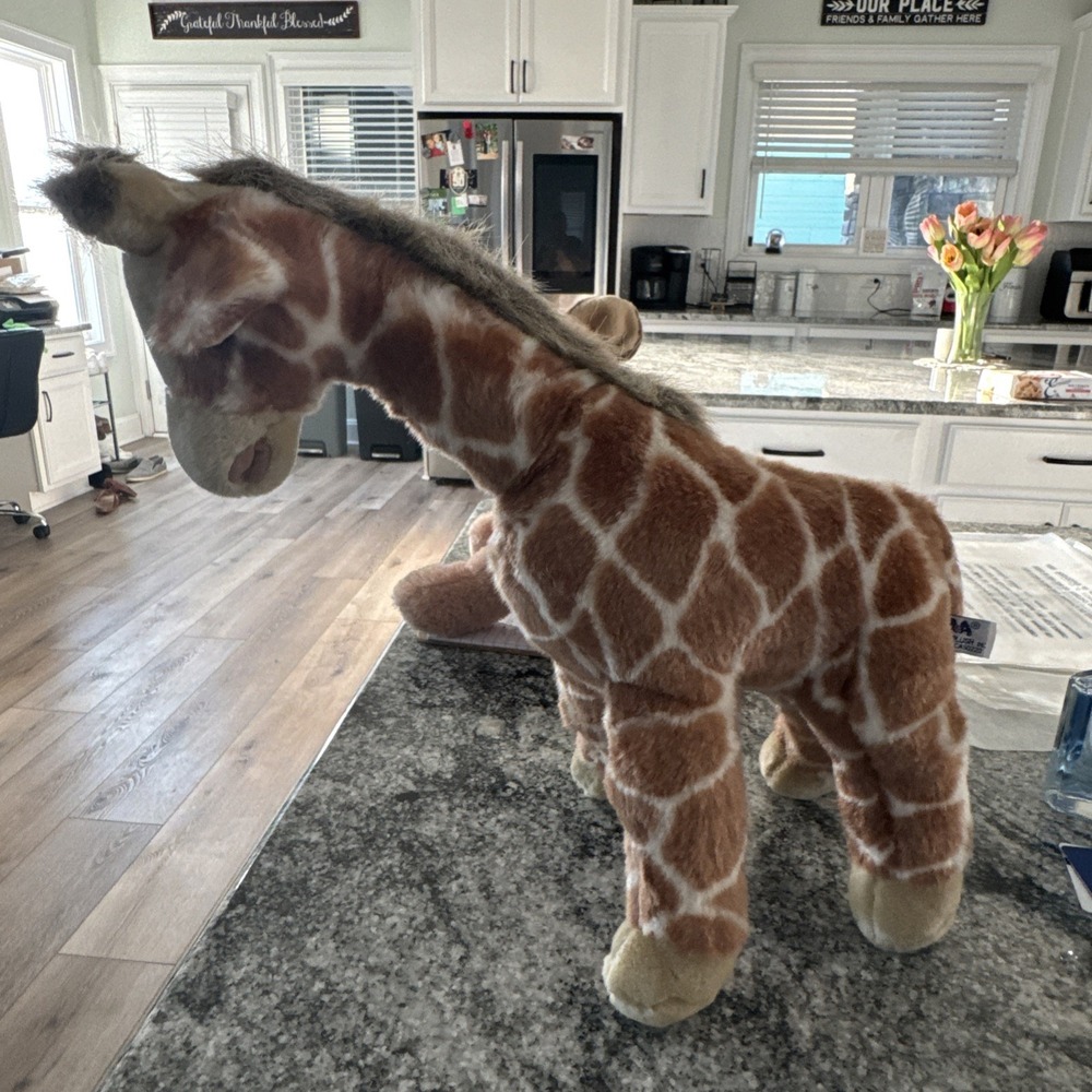 A&A Realistic Plush Giraffe 16" Standing Stuffed Zoo Safari Animal Soft Toy A A
